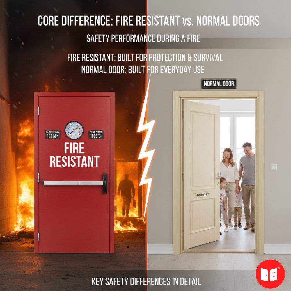 Core Difference Between Fire Resistant Doors and Normal Doors